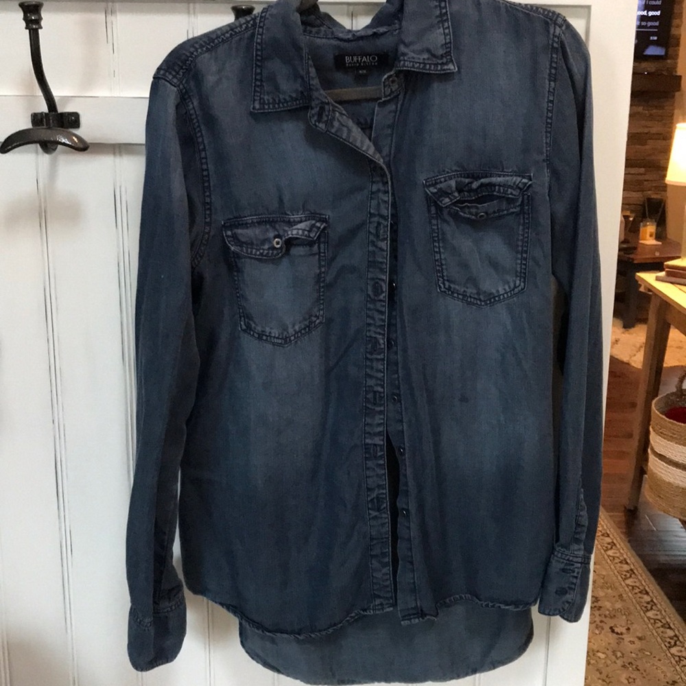 Denim button up.